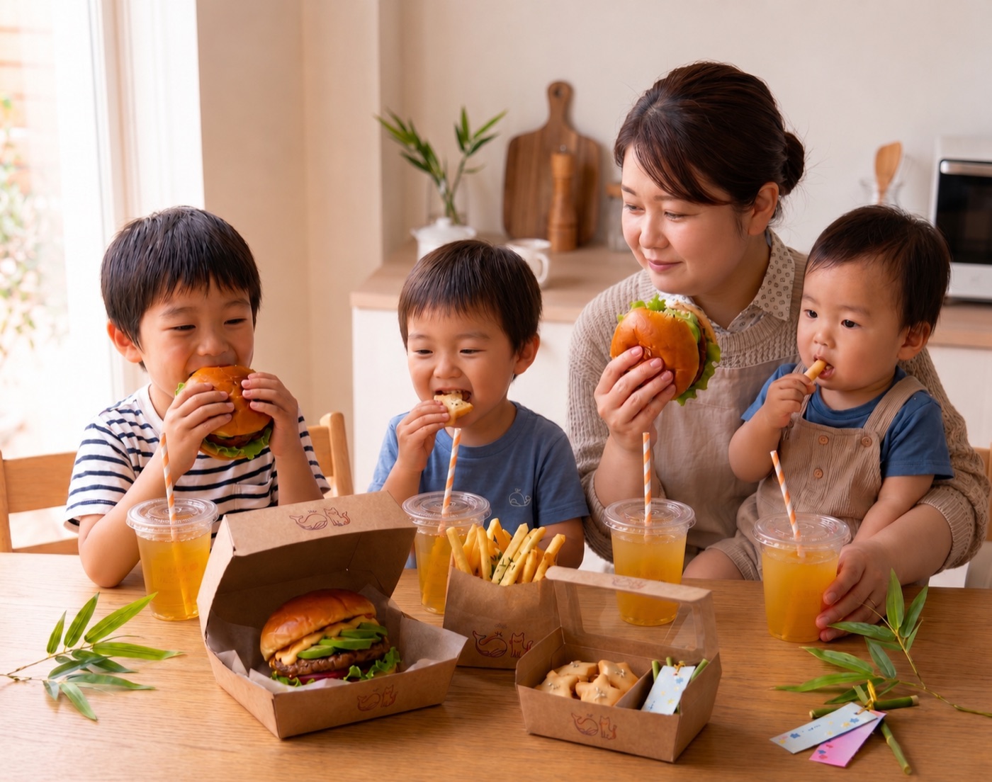 スターライトバーガーをおうちで楽しむ家族